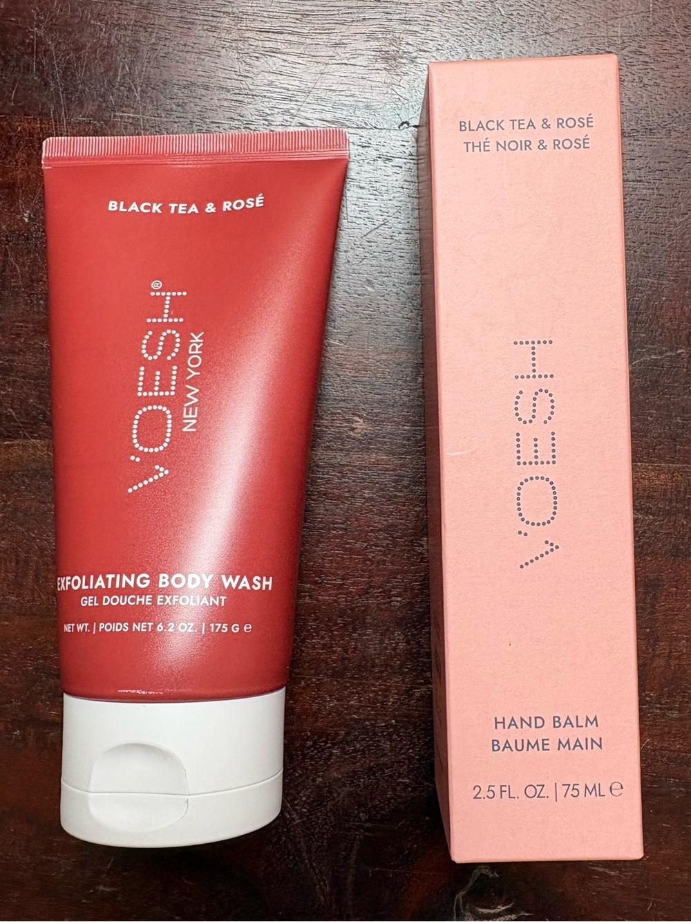 Voesh Set - Exfoliating Body Wash & Hand Balm - NWT - Black Tea & Rose